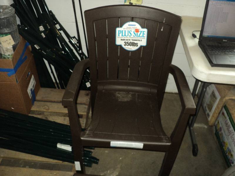1 plastic outdoor chair with foot r...