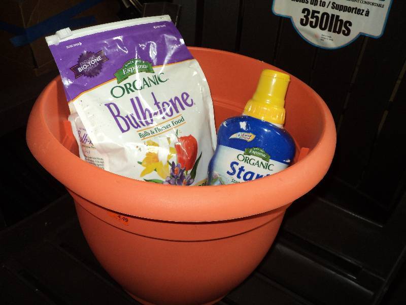 pot, organic bulb and flower food, ...