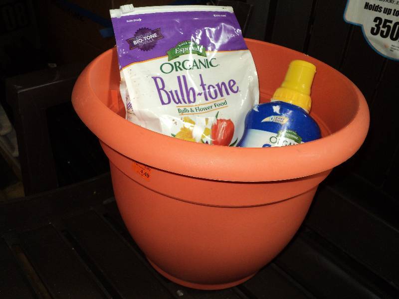 pot, organic bulb and flower food, ...