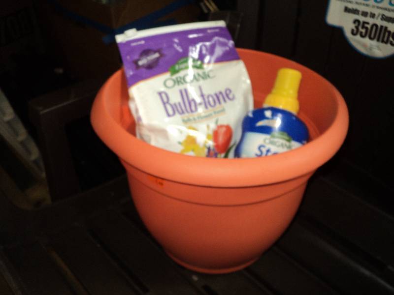 pot, organic bulb and flower food, ...