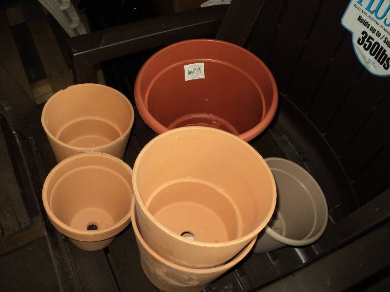 variety of outdoor pots...