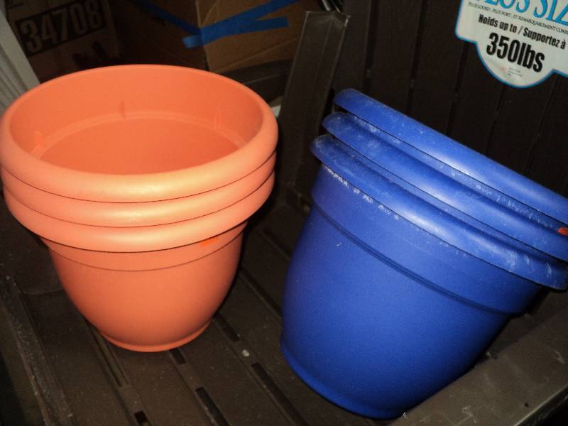 variety of outdoor pots...