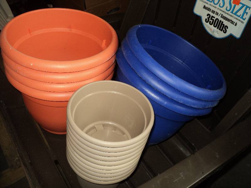 variety of outdoor pots...