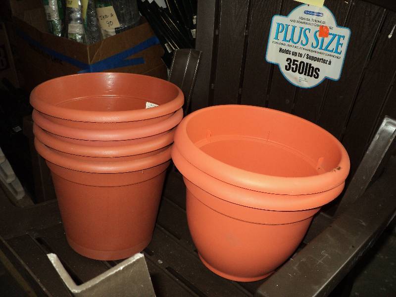 variety of outdoor pots...