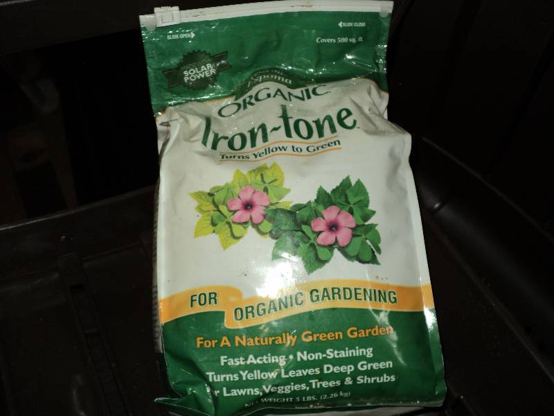 4 lbs organic iron tone, turns yell...