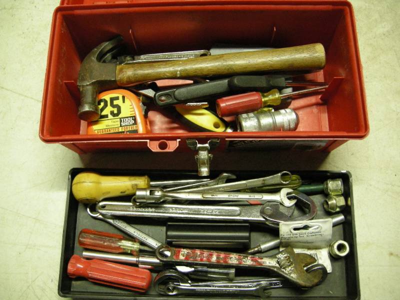lot 130 image: Tool Box with Tools