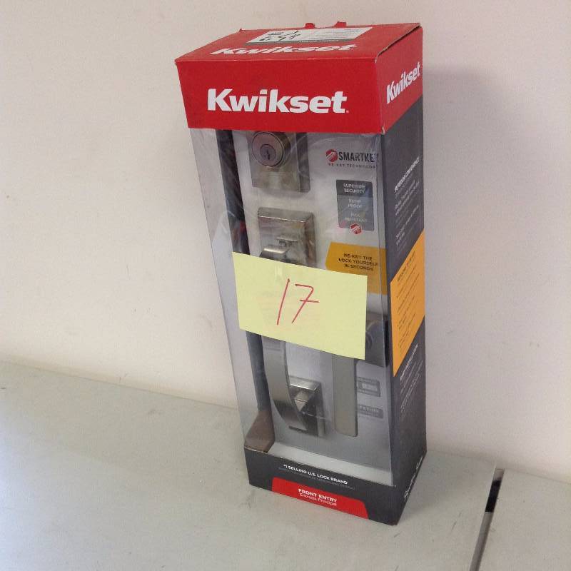 lot 17 image: Kwikset featuring SmartKey Tavaris Single Cylinder Handleset with Vedani Lever new