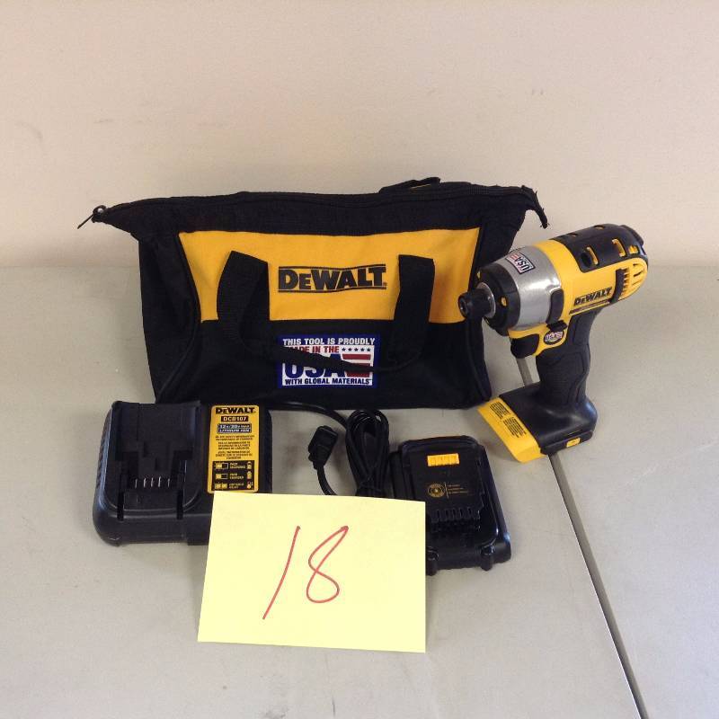 lot 18 image: Dewalt Single-Battery 20V Max Impact Driver Kit model DCF885C1