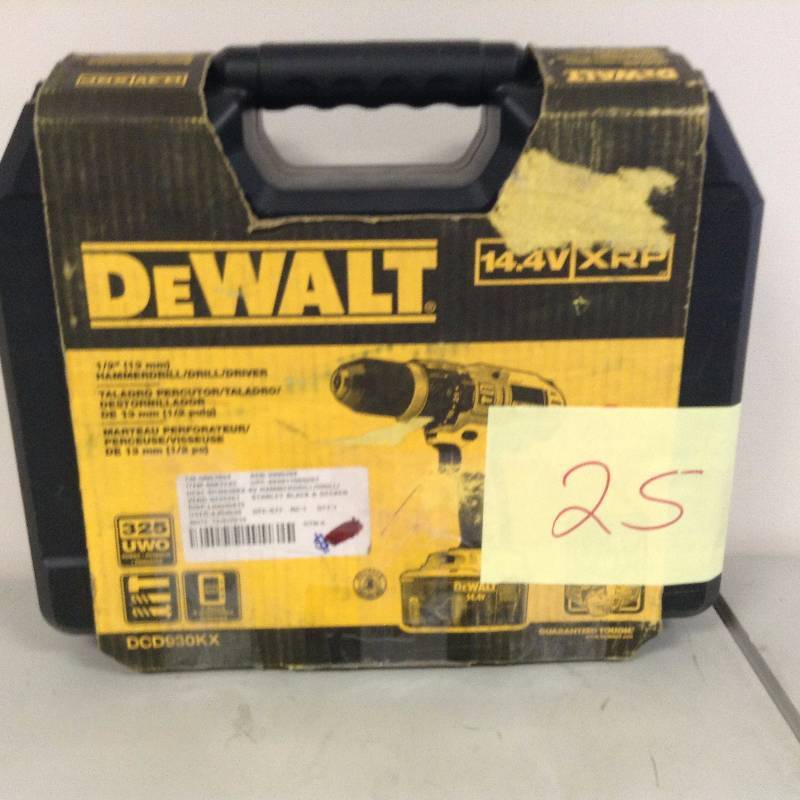 lot 25 image: Dewalt 14.4V Cordless XRP HammerdrillDrillDriver Kit - DCD930KX  never used