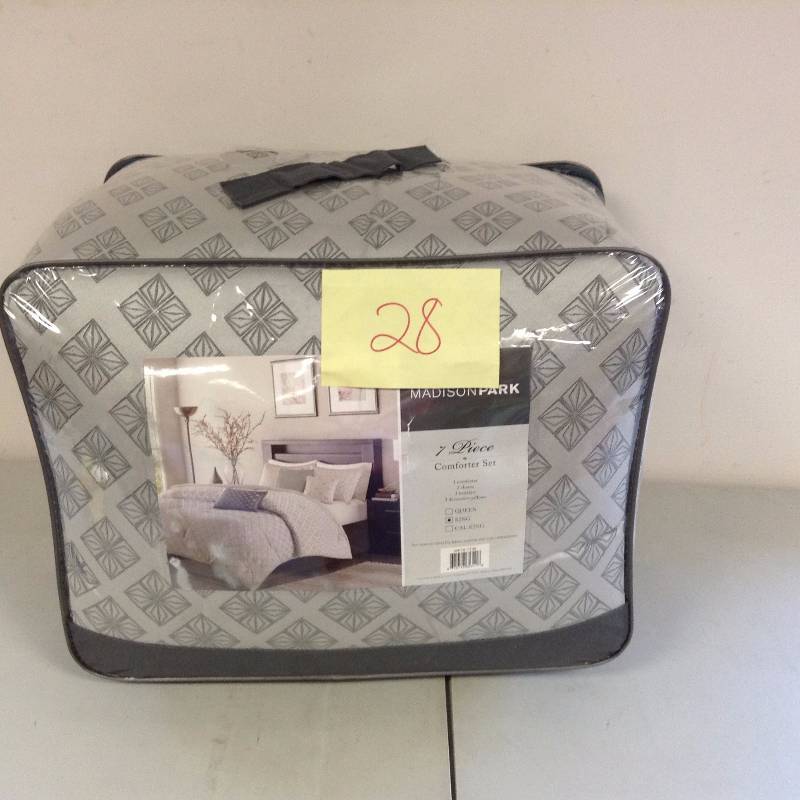 lot 28 image: Madison Park 7 Pc Comforter Set King Size  Never used