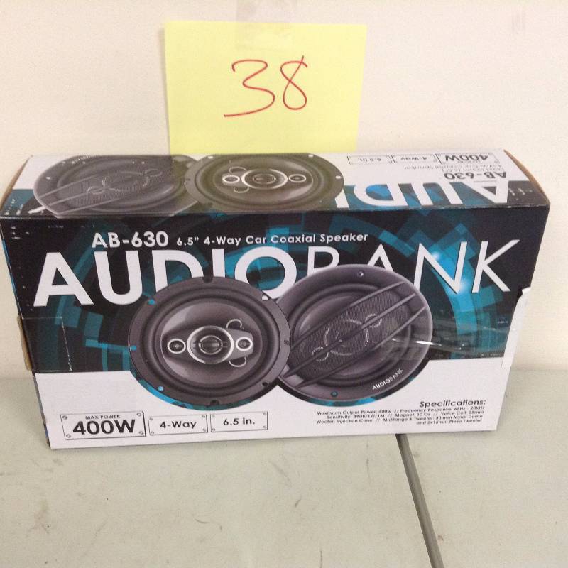 lot 38 image: AudioBank AB-630 6.5 4 Way Car Coaxial Speaker Never Used