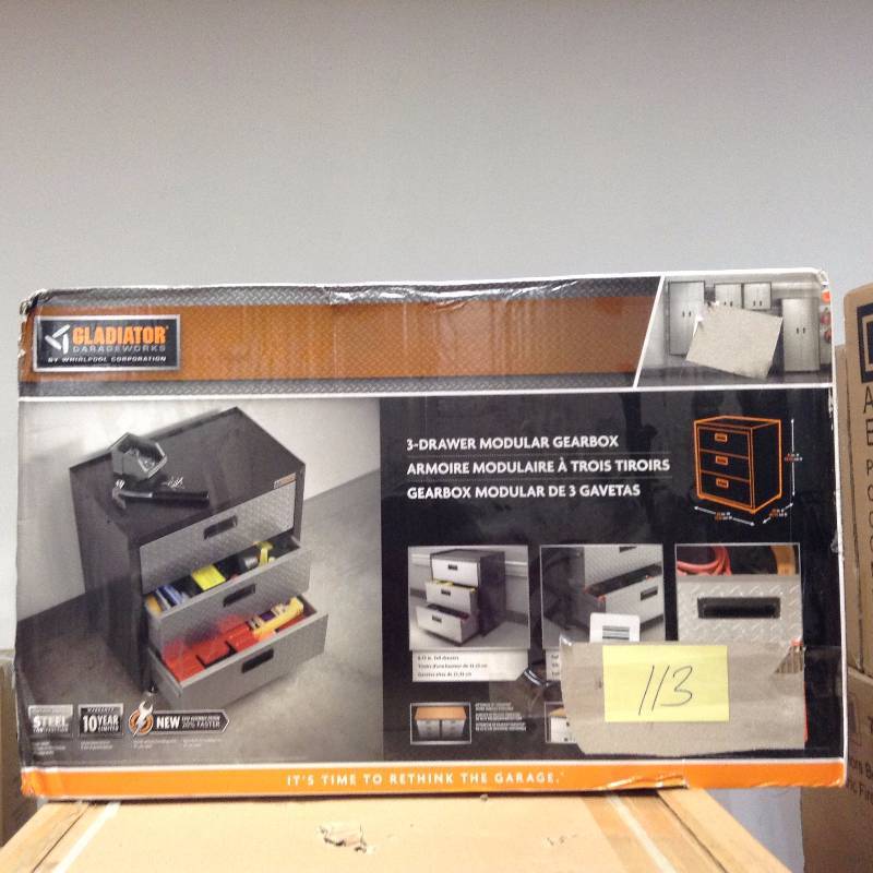 lot 113 image: Gladiator GAGD283DYG RTA 3-Drawer Modular Gearbox