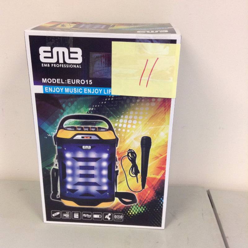 lot 11 image: EMB Model EURO15 Rechargeable Portable Bluetooth Boombox Speaker System w SDTF SLOT