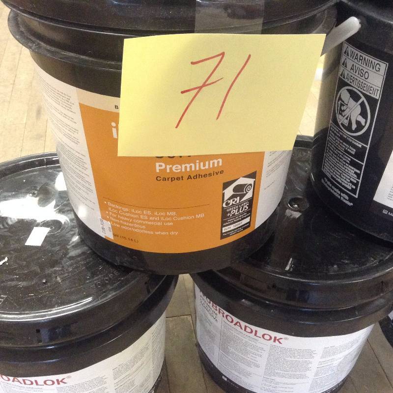 lot 71 image: Lot of 5 Nubroadlok Premium carpet adhesive Pails