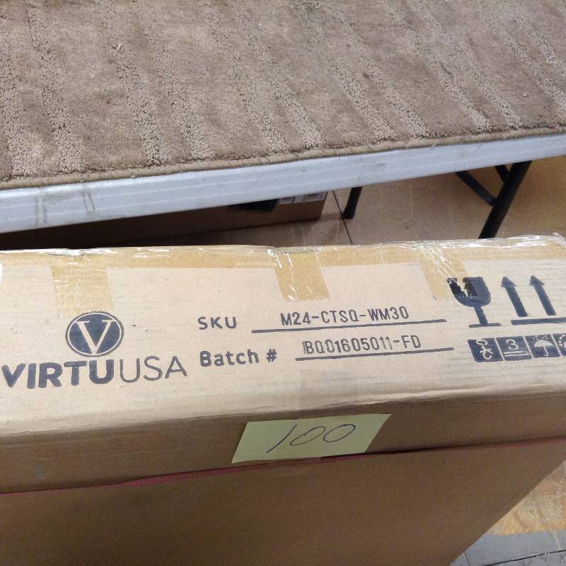 lot 100 image: Virtu Usa Model M36-R-CTSQ-WM30 Countertop with square cutout in white