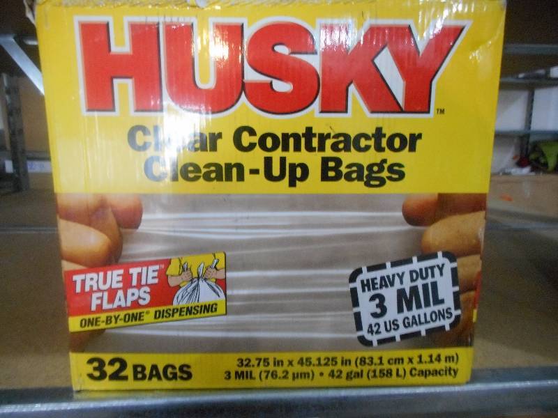 HUSKY 42 Gal. Clean Contractor Trash Bags (32-Count)