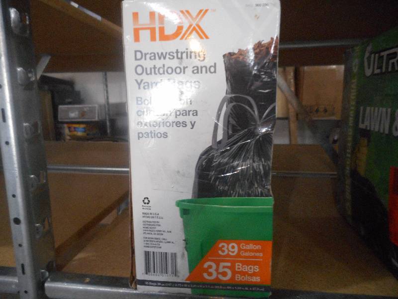 HDX OutdoorYard 39 Gal.Drawstring Black Trash Bags (35 Count)