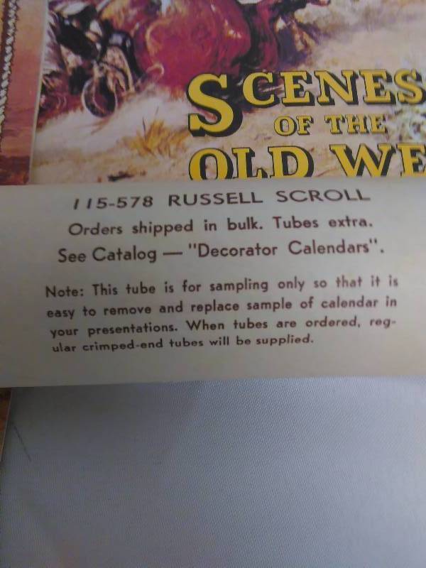 C. M. Russel Old West art Work, Calendars (6)