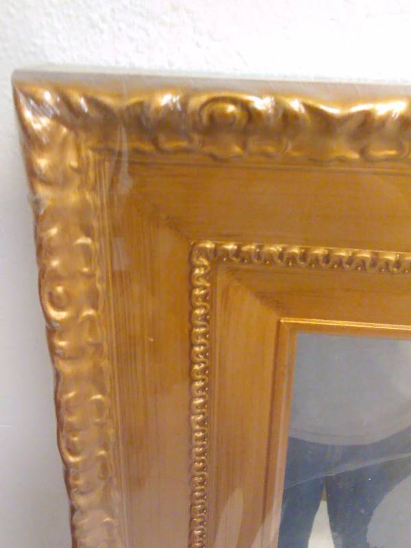 Mirror, Gold Frame, measures 19 inches x 16 inches