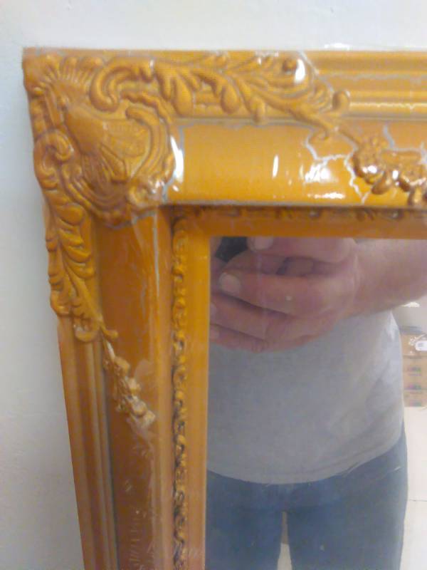 Mirror, Copper Paint Frame, measures 17 inches x 14 inches