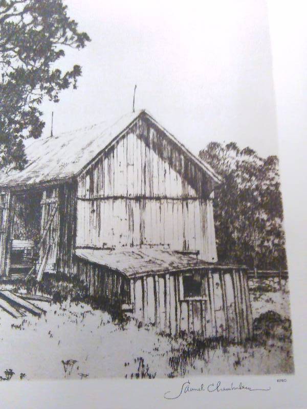 Pencil Sketch Samuel Chamberlain, Land of our Father, 12 x 16