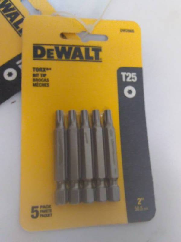 DeWalt T25 Torques Bit Package 5 pc (2 pkgs.)