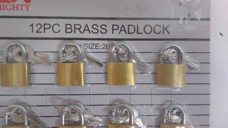 Small Brass Pad Lock with keys (12)