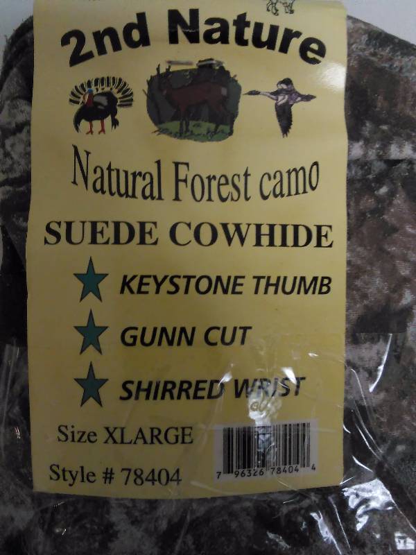 Gun cut Cordova Gloves, (2 pr.) Camouflage, Suede, Men�s XL