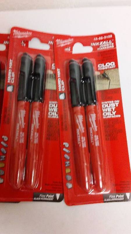 Milwaukee Ink Zall, Fine Point Markers (10pkgs.), Each pkg. contains two Job Site Markers