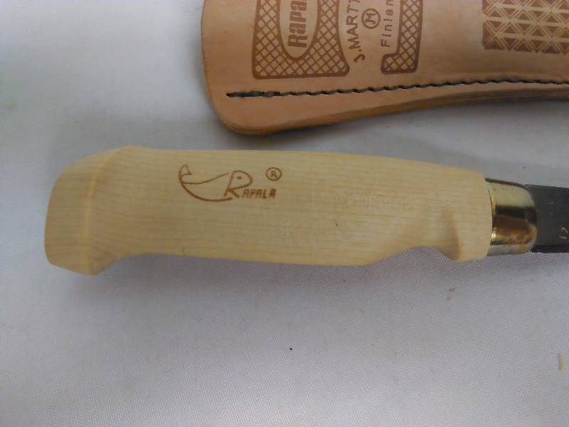 Rapala 6 in. Blade, Wood Handle with leather case, Hand Ground Stainless