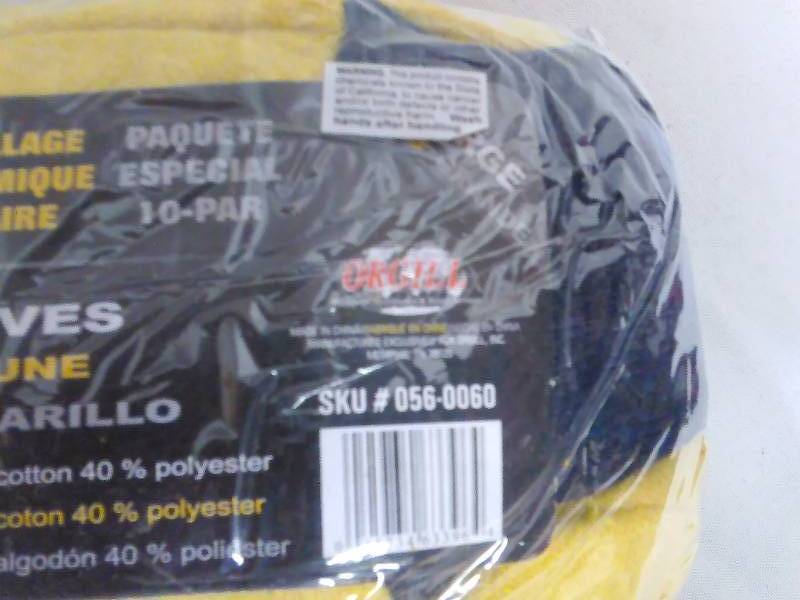Chore Gloves, Yellow, Size large (10)