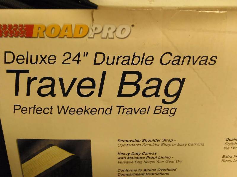 24 Inch Durable Canvas Travel Bag, Road Pro