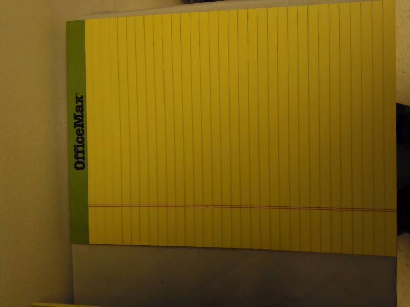 Office Max Perforated Writing Pads (20), 8 12 x 11 34, Legal Ruled, 50 Sheets, Canary