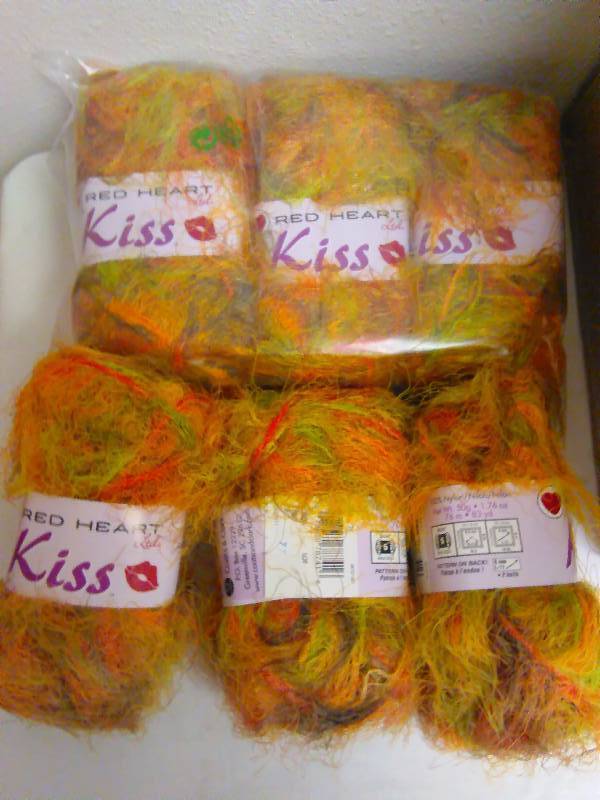 Red Heart Kiss Yarn 83yds per skein (36 skein lot) Super Soft, Color 3530 Elf
