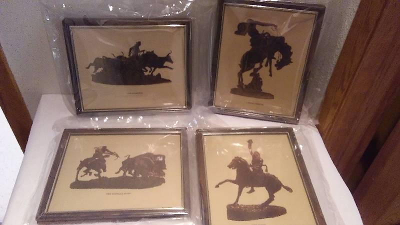 Framed Foil Western Prints (8)