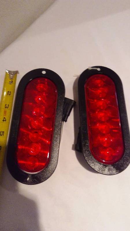 Recessed Red Trailer Lights with Clips (2) 7 inches long