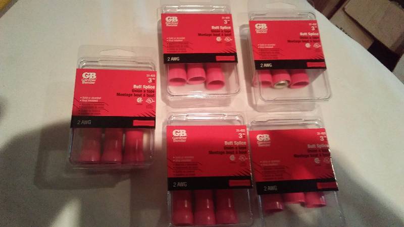 Butt Splices (5) 3 per pack, 2AWG