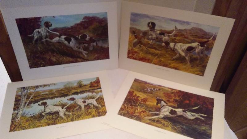 Hunting Dog Prints (4) Fennelle, 16 x 12 inches