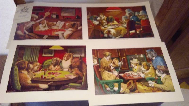 Coolidge Dog Prints (4) 12 x 16 inches