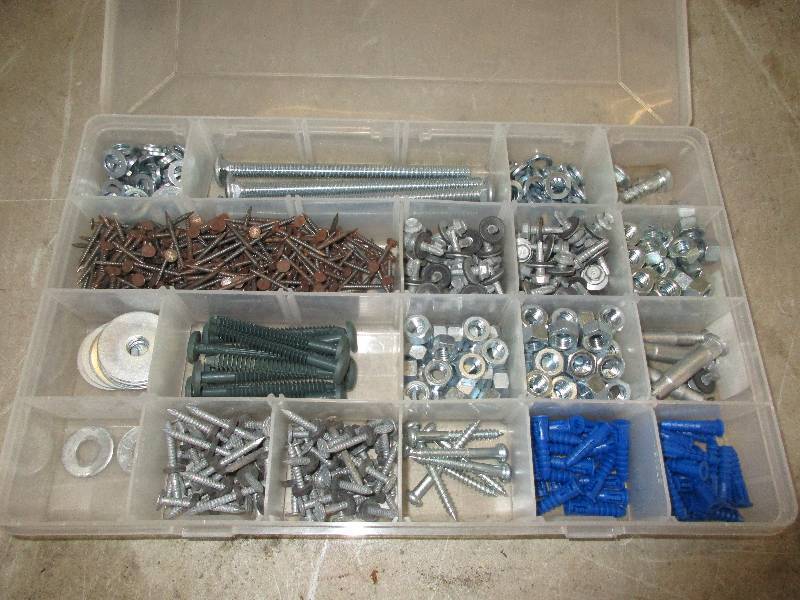 hardware kit nuts bolts nails ect