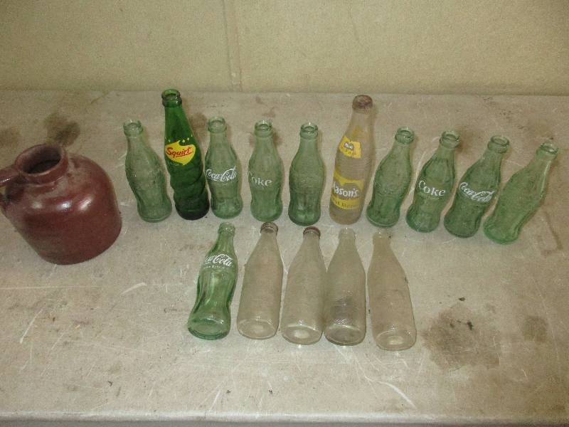 vintage glass pop bottles 15 total