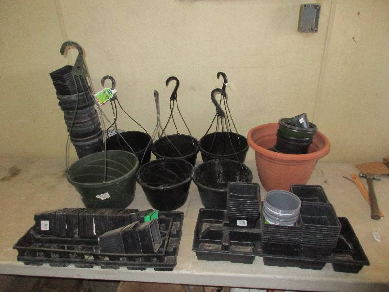lot of gardening pots