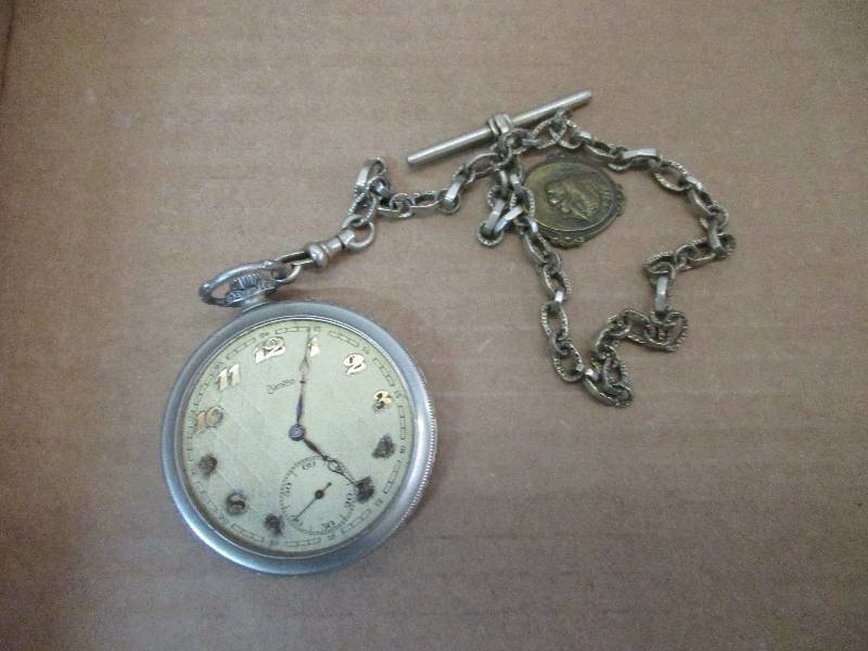 zentra pure nickle watch w silver chain
