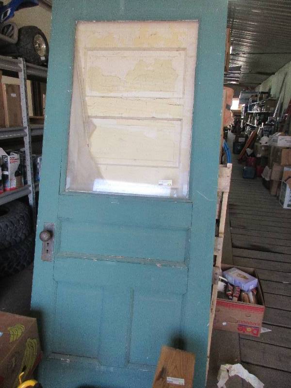 2 vintage solid wood door w antique handle