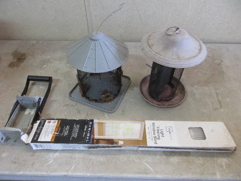 bird feeders - window blind - can crusher