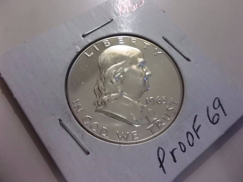 1963  Franklin Half Dollar Proof 69 With Full Bell