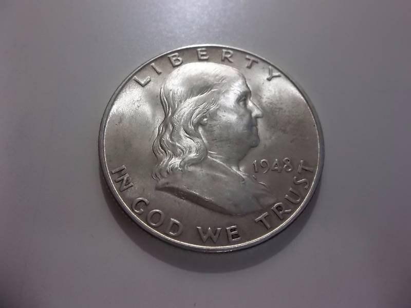 1948 D Franklin Half Dollar Very High Grade Unc Full Bell