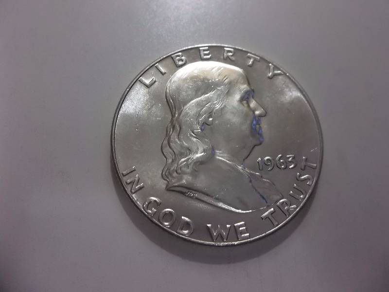 1963 D  Franklin Half Dollar Very High Grade MS Full Bell