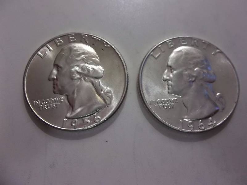 1956 , 1964  Washington Quarters Very High Grades Unc