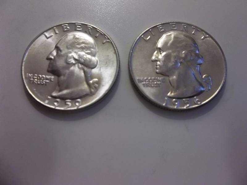 1956 D, 1959 D Washington Quarters Very High Grades Unc